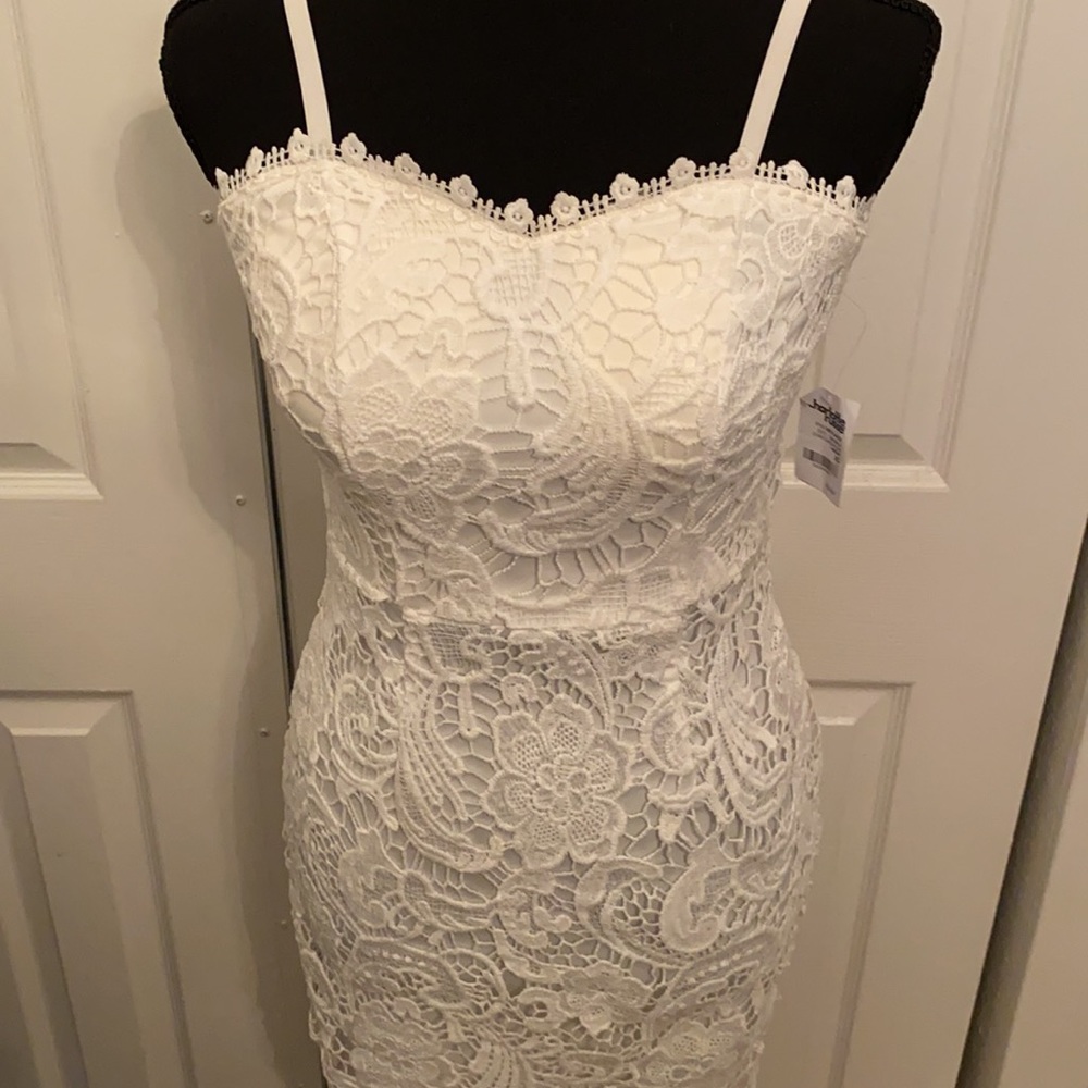 Charlotte Russe | mid dress | lace | white | xsmall - Picture 2 of 7